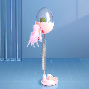 Varita de plumas largas más nueva, palo de teaser para gatos, juguete interactivo para gatos de interior, taza de succión, juguete de comida para fugas de gatos - Product Image 3