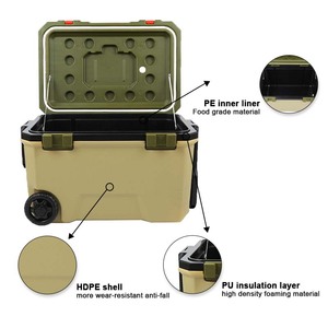 New Arrival High Quality Ice Food Fruit Fish <strong>Boxes</strong> PU Foam Thermal Insulated Waterproof 36L Ice Chest Cooler Box with Wheels - Product Image 6