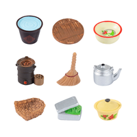 Accessoires de jeu d'imitation pour enfants, jouet en résine, articles de style chinois vintage 3D, articles d'usage quotidien, vente en gros, kit de meubles miniatures pour maison de poupée