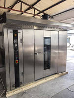 Four rotatif commercial grande capacité à 64 plateaux en acier inoxydable, cuisson automatique, efficacité de double lot pour usage industriel