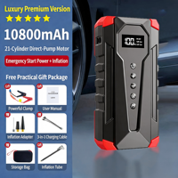 Nouveau compresseur d'air portable 12V en ABS pour voiture, gonfleur de pneus 10800mAh avec moniteur de pression des pneus et manomètre numérique
