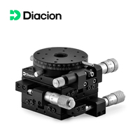 Plataforma de Posicionamiento Diacion XYR Stage con Cabezales Micrométricos de Alta Capacidad de Carga, Superficie de 125 mm, Recorrido de 12.5 mm, Aleación de Aluminio para