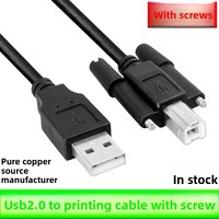 Câble d'imprimante USB 2.0 en cuivre, port carré, vis de fixation sécurisées, connecteurs mâles de type oreille