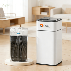 Cestino Intelligente da 15L in Acciaio Inossidabile con Sensore di Aspirazione, Coperchio Apribile Automatico, Ruote e Gambe - Product Image 1