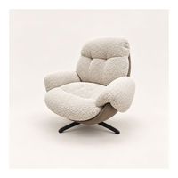 Fauteuil lounge moderne en tissu bouclé, rembourré, avec mousse haute densité, pour salon ou coin lecture