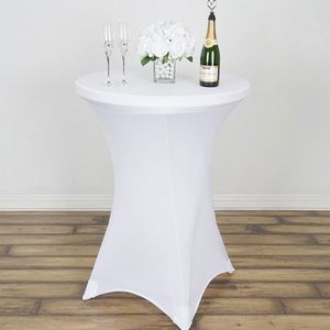 Elastic <b>Round</b> White <b>Table</b> Cover Folding <b>Table</b> Cocktail Party Spandex <b>Tablecloth</b> <b>for</b> Sale - Product Image 6