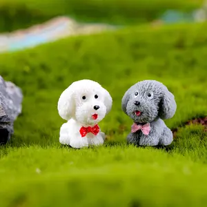 Красивый пейзаж, автомобильный орнамент, дисплей, 3d миниатюрная Собака Тедди, полимерный кабошон, крафтовое украшение