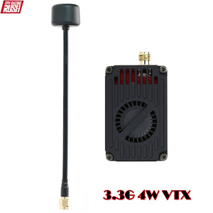RUSHFPV OverShoot 3.3G 4W VTX Compatible con Protocolo IRC Tramp, Transmisor de Video de 7-30V, Módulo VRX de 3.3GHz para Gafas FPV, Dron de Largo Alcance - Product Image 1