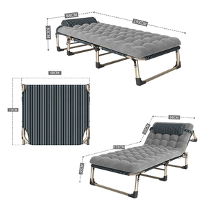 <span class=keywords><strong>Lit</strong></span> simple <span class=keywords><strong>pliable</strong></span> multifonctionnel et portable de grande taille avec matelas souple pour adultes, <span class=keywords><strong>lit</strong></span> de camping <span class=keywords><strong>pliable</strong></span> en métal - Product Image 4