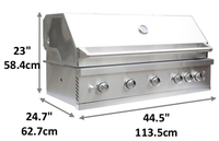Prix bas quantité minimale de commande bon marché Barbecue à gaz en acier inoxydable 304 à 6 brûleurs avec LED et rôtissoire pour la cuisson au barbecue à l'extérieur