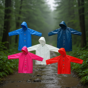 Impermeable con Capucha de PVC con Botones a Presión, para Adultos, para Viajes, Campamentos y Actividades al Aire Libre, Stock Mixto de la UE - Product Image 3