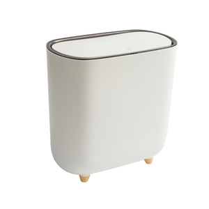 Oval Bathroom Trash Can With Push Button Lid Indoor Waste <b>Bin</b> For Household Use - Product Image 1