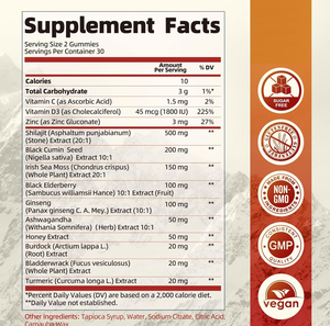 OEM Etiqueta Privada Halal Natural Vegan 100% Pure 500mg Himalayan Organic Shilajit Gummies con <span class=keywords><strong>Ashwagandha</strong></span> y vitamina B & D - Product Image 3