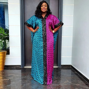 Robes <span class=keywords><strong>en</strong></span> Tissu Wax <span class=keywords><strong>Africain</strong></span> Styles Ankara Boubou Maxi Kaftan 2024 Grandes Tailles Femmes <span class=keywords><strong>Robe</strong></span> Ample Imprimée Patchwork Paillettes - Product Image 4