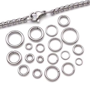 Anillas de salto cerradas de acero inoxidable para hacer pulseras, componentes de joyería DIY, forma redonda, plateadas, 80-110 mm - Product Image 3