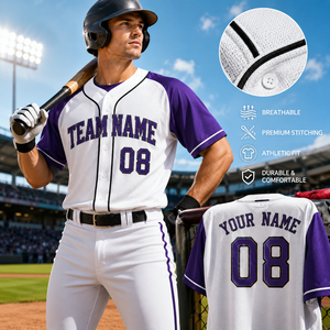 Maillot de baseball professionnel à séchage rapide en gros, impression par sublimation personnalisée, vêtements de sport, nom et numéro de l'équipe, softball, fabriqué en Chine - Product Image 1