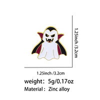 Broches émaillées fantômes d'Halloween, broches sorcière, chat, vampire, squelette, badges monstres de dessin animé, cadeaux décoratifs pour fête d'Halloween