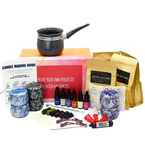 Interesting Craft Hand Made Soy Wax Candle Making Kit In Colored Box