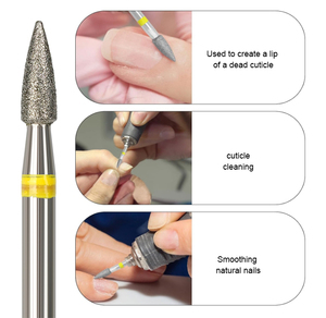 3/32 ''elmas tırnak süsü matkap uçları pedikür manikür temiz döner manikür rus Bit matkap makinesi tırnak aracı - Product Image 6