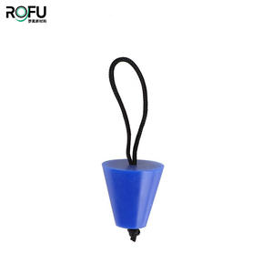 Tapón cónico de silicona Rofu para kayak, barco inflable, tapón de goma impermeable con asa de cuerda, color azul - Product Image 1