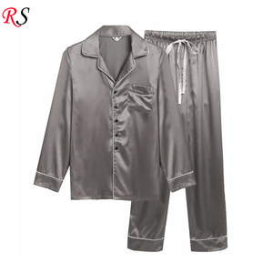 Qualità Su Misura Nuovo Disegno di Inverno <span class=keywords><strong>Pigiama</strong></span> di Raso Di Seta degli uomini di Set di Indumenti Da Notte <span class=keywords><strong>Pigiama</strong></span> di Raso - Product Image 1