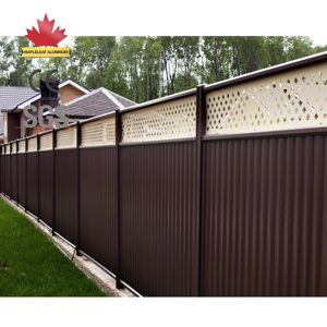 Clôture à lamelles de sécurité <span class=keywords><strong>en</strong></span> aluminium à revêtement <span class=keywords><strong>en</strong></span> poudre pour décoration de <span class=keywords><strong>jardin</strong></span> personnalisée - Product Image 5