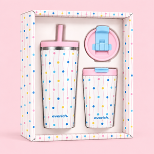 Set di Tumbler Personalizzati Everich da 14 <span class=keywords><strong>oz</strong></span> + 24 <span class=keywords><strong>oz</strong></span>, Borracce in Acciaio Inox a Doppia Parete Isolate, Tazze da Auto con Cannuccia - Product Image 2