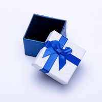 Caja de Joyería Automática con Lazo de Cinta Azul Rey y Papel Texturizado, Inserto de Espuma de Corte Preciso para Collares y Anillos