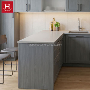 HAPPY HOUSES - Juego de Muebles de Cocina Modernos de Madera Gris Estilo Shaker con Mesa de Comedor Retráctil y Muebles de Esquina Giratorios Magic Corner - Product Image 3
