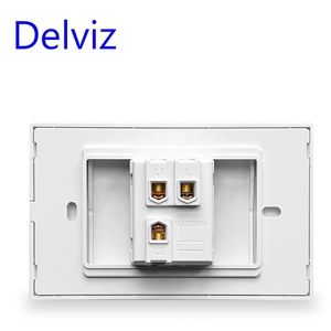 Delviz 120mm * 72mm Tinh thể thủy tinh chúng tôi BR bảng chuyển đổi, AC 110V ~ 250V 16A điều khiển điện, 1 băng đảng <span class=keywords><strong>2</strong></span> cách đẩy nút Tường Đèn chuyển đổi - Product Image 2