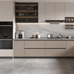 Armoire de <span class=keywords><strong>cuisine</strong></span> au design moderne personnalisé avec finition laquée <span class=keywords><strong>noire</strong></span>, style classique, structure en contreplaqué pour la décoration de la maison QD-KC-0002 - Product Image 1