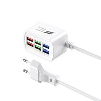 Chargeur USB intelligent 5G 6 ports, adaptateur de prise de courant de voyage multi-ports à charge rapide pour iPhone Samsung, mini chargeurs muraux
