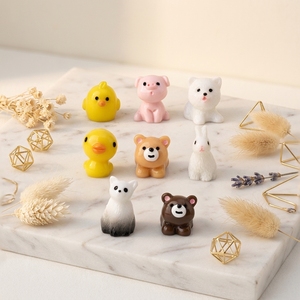 Miniatures d'animaux en résine en gros, <span class=keywords><strong>1</strong></span>-2 cm, figurines 3D miniatures d'ours, cochon, lapin, chat pour détaillants, boutiques de cadeaux, bricolage, artisanat, décoration de jardin - Product Image 4