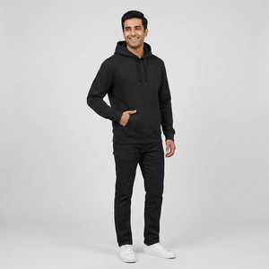 Chándal Casual de Invierno para Hombre con Capucha, Estampado Animal 2 en 1, Forro Polar 100% Algodón Transpirable, Cierre con Cordón y Logotipo Frontal, Color Sólido - Product Image 1