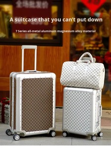 <span class=keywords><strong>Valise</strong></span> trolley en alliage d'aluminium de haute qualité 20/24 pouces, bagage à roulettes durable avec serrure TSA pour voyages élégants - Product Image 5