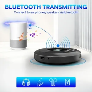 Reproductor de CD con Altavoz Estéreo y Auriculares Bluetooth USB MP3 Reproductor de Música con Disco USB Portátil Recargable <span class=keywords><strong>Discman</strong></span> Walkman - Product Image 6