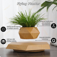 Maceta Moderna Levitante Personalizada, Rotación Magnética de 360 Grados, Decoración Inteligente para el Hogar, Macetas de Escritorio