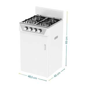 Fornello a Gas con 4 Bruciatori in Acciaio e Vano Portacilindro Dimensioni 48,5x45x65 Cm con Accensione Elettrica - Product Image 2