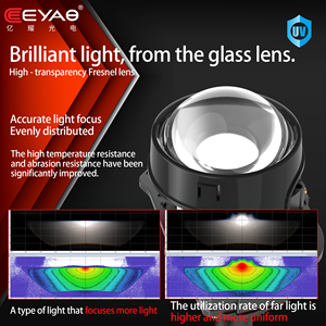 Thấu kính chiếu laser <span class=keywords><strong>LED</strong></span> Eeyao YY-G37-B1 hai lăng kính 2.5 inch, sản xuất OEM ODM, độ chế ô tô, đèn pha chiếu xa chiếu gần - Product Image 4