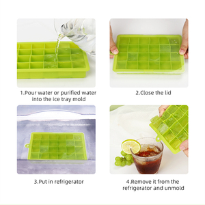24 khoang thân thiện với môi Silicone khuôn kem tùy chỉnh thiết kế khay đá đông lạnh - Product Image 5