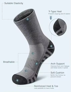 Custom Logo Hiking <b>Socks</b> with Breathable Performance and Recycled Material Crew <b>Socks</b> for Men and Women - Product Image 4