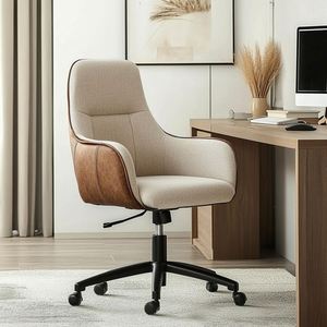 Prix d'usine Chaise de bureau bon marché d'intérieur à hauteur réglable en tissu à dossier haut pour la maison avec cadre en aluminium moderne et pivotant - Product Image 1