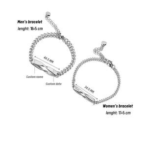 High Quality 18k Gold Plated Stainless Steel Jewelry <b>Chain</b> Bracelet Laser Engraving <b>Name</b> Accessories Bracelet - Product Image 4