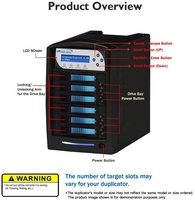 Duplicador de Discos Duros SATA HDD/SSD Independiente Vinpower, Alta Velocidad 120MB/s, 128MB de Búfer, Copia Inteligente, 1-8 Objetivos