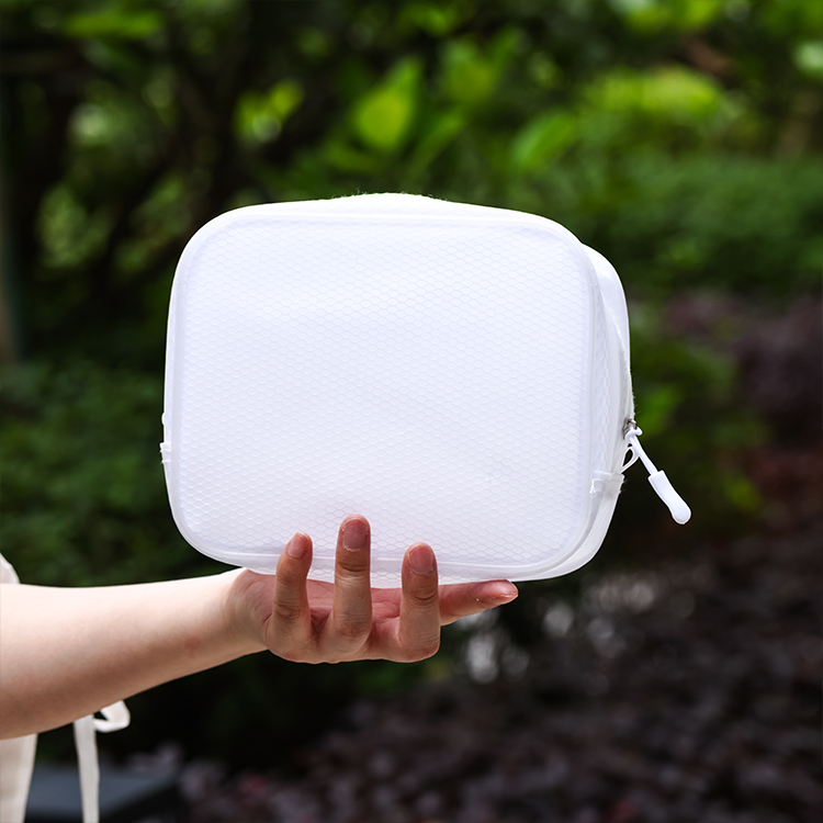 Simple portable travel semi-transparent EVA frosted cosmetic bottle storage makeup bag case