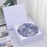 Assiette occidentale en porcelaine fine, série Tigre Bleu, pour hôtel, assiette à steak, couleur sous-glaçure, ensemble de quatre pièces, assiette plate ronde
