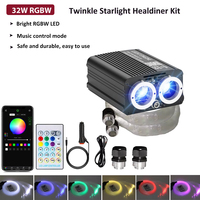Kit de plafonnier de voiture 32W Twinkle PMMA Optic Light IP33 pour décoration intérieure, LED RGBW avec télécommande, contrôle sonore et via application, 6,5ft/2m, 900 étoiles