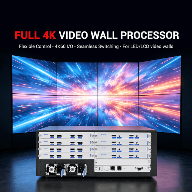 Ultra HD Modular 4K Video Wall Controller with Audio FPGA Hardware for 8 Screen Splicing Support