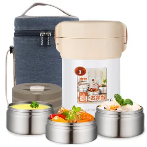 1.5L 3 Layer Eco Friendly 304 Stainless Steel keep hot 12 hours Thermo Lunch Box Food Container