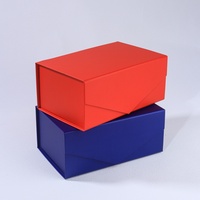 Boîte d'emballage cosmétique de style enveloppe, couleur mate personnalisée, finition rouge et bleue de qualité supérieure